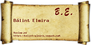 Bálint Elmira névjegykártya
